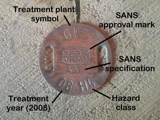 Treated timber tag information